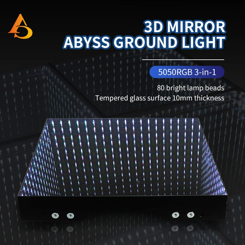 3D Mirror Dance 50x50cm  Floor Led Infinity Dancing Tiles Per Panel Wedding Nightclub Disco Party Lighting