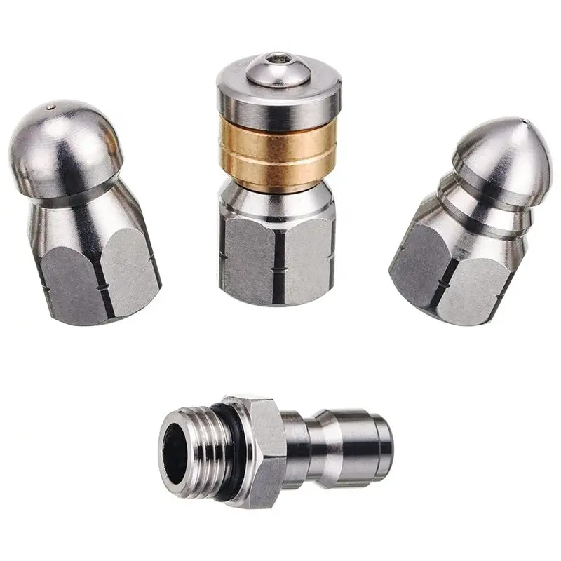 

Насадки ABGH для прочистки канализации под давлением, сопла для гидродинамической прочистки канализации из нержавеющей стали для моек высокого давления