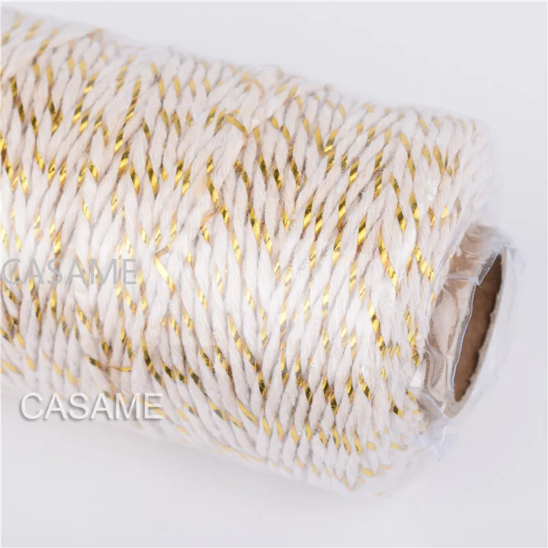 Cordón de hilo trenzado para decoración del hogar, cuerda de macramé de algodón, color Beige, hecho a mano