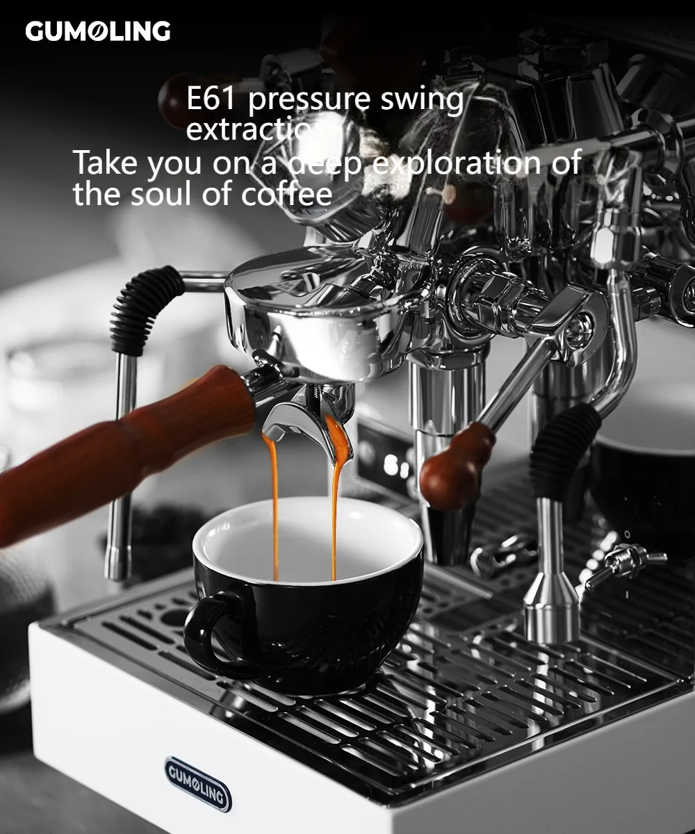 CAFOVO E6010 E61 Variable Pressure Espresso Machine Commercial Rotary Pump Dual Boiler 9Bar Professional Coffee Maker for Cafe
