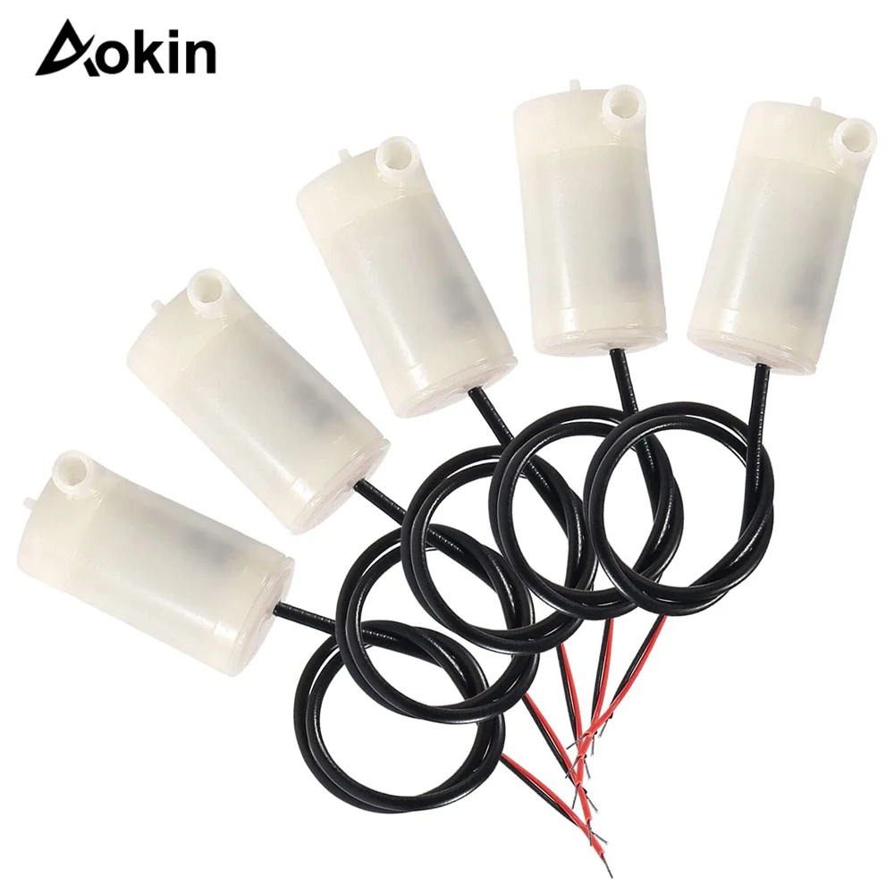 5pcs Mini Water Pump DC 3-5V Micro Submersible Motor Aquarium Pump for Fish Tank Fountain Garden Plant Flower