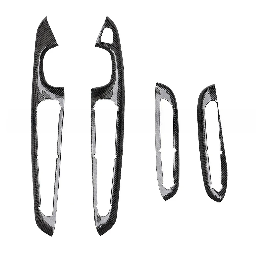 لملحقات السيارة الداخلية ألياف الكربون لسيارات BMW E46 M3 2DR 1998-2004 مقبض الباب الداخلي الزخارف تصفيف السيارات #5