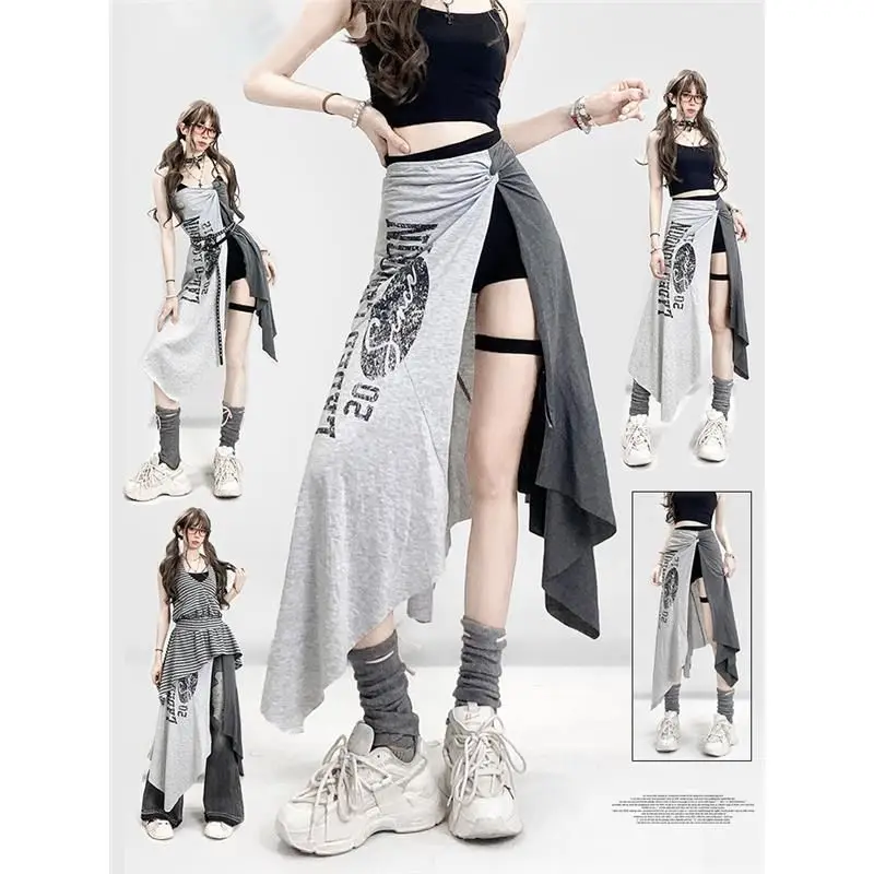 

Half-length skirt women's new style, inspired by Instagram, retro lettering, sporty design