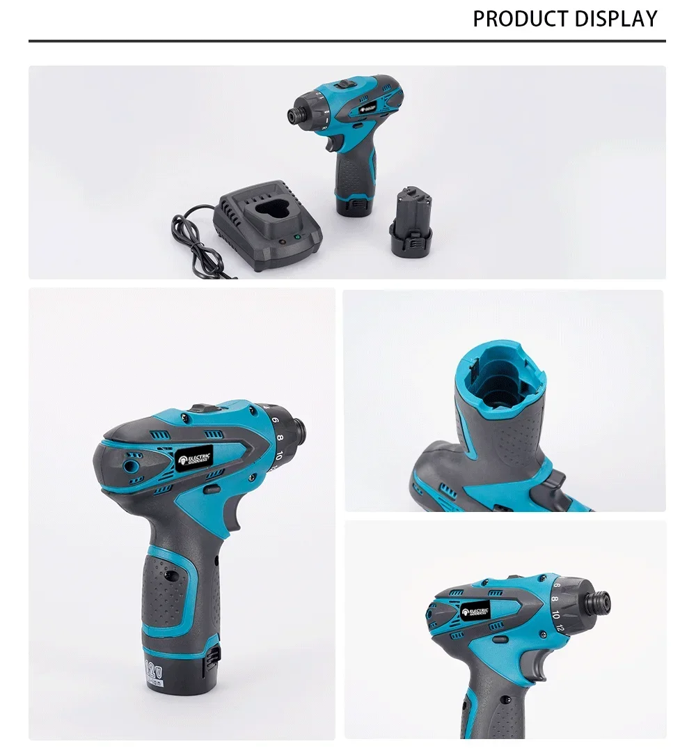 Electric Goddess 12V Electric Screwdriver Drill Impact Driver Adjust Torque Drill With 2000mAh With Battery Power Tools