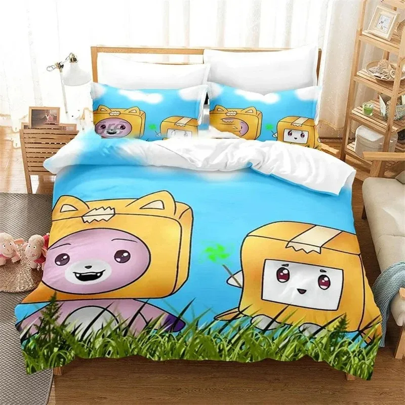 3D Cartoon Foxy Boxy Lanky-box Bedding Set Duvet Cover Bedroom Comforter Covers Single Twin King Size Quilt Cover Home 2/3PCS