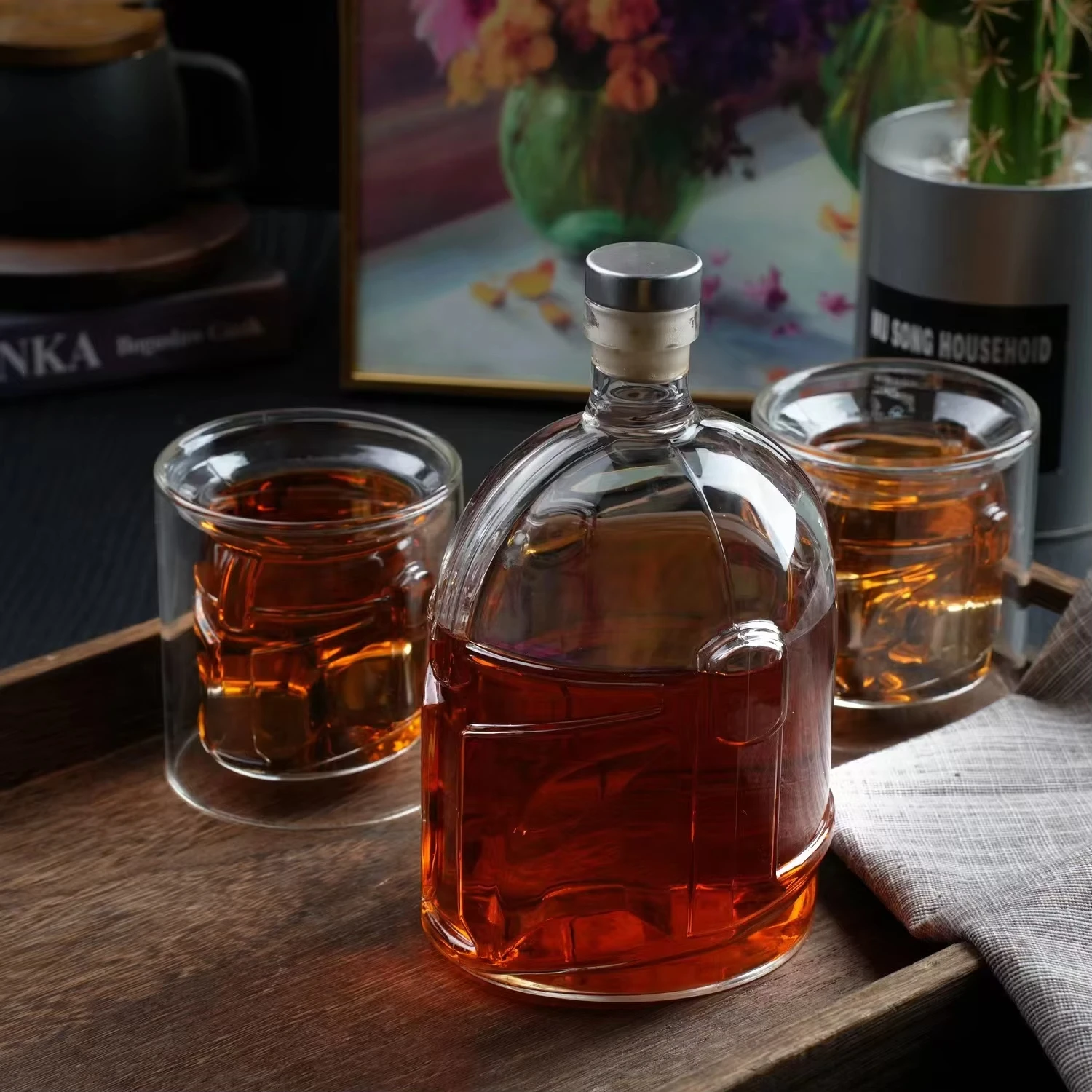 Galactic Helmet Shaped Glasses - Glass Decanter Whiskey ulasan dan harga