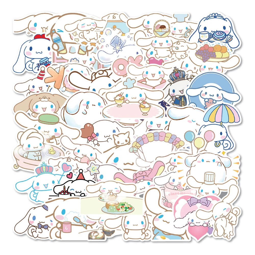 10/30/50PCS Cartoon Sanrio Cinnamoroll Stickers Waterproof Decal DIY Fridge Luggage Scrapbook Laptop Kawaii Sticker Kid Toy Gift