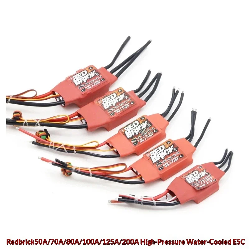 

Электронный регулятор скорости (ESC) Red Brick RC Boat 50A 70A 80A 100A 125A 200A с водяным охлаждением для бесщеточных моторов, морской, электронный