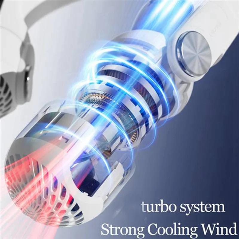 미니 USB 충전식 터보 팬, 목 선풍기, 휴대용 선풍기, 핸즈프리 넥밴드, 냉각 선풍기, 3 단