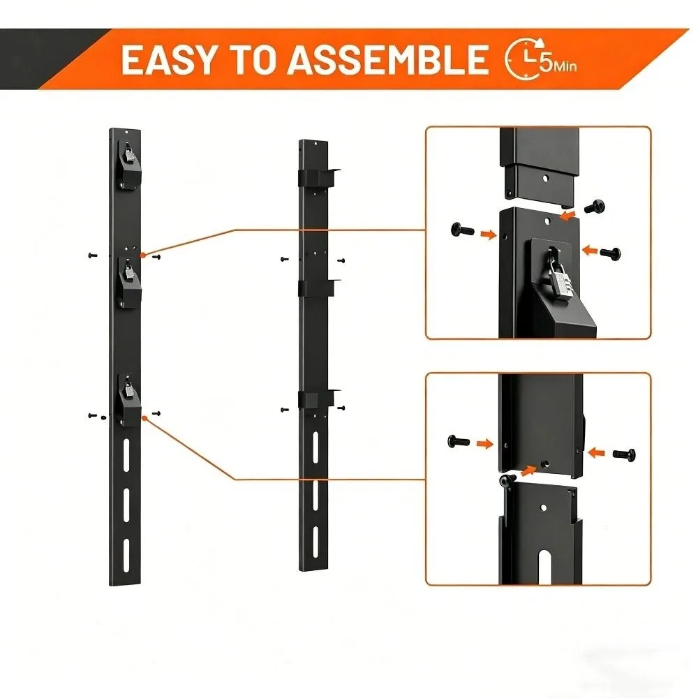 Heavy Duty Lawn Mower Storage Bracket Metal Adjustable Lock Clips Trimmer Holder Thickened Solid Steel Multiple Layer