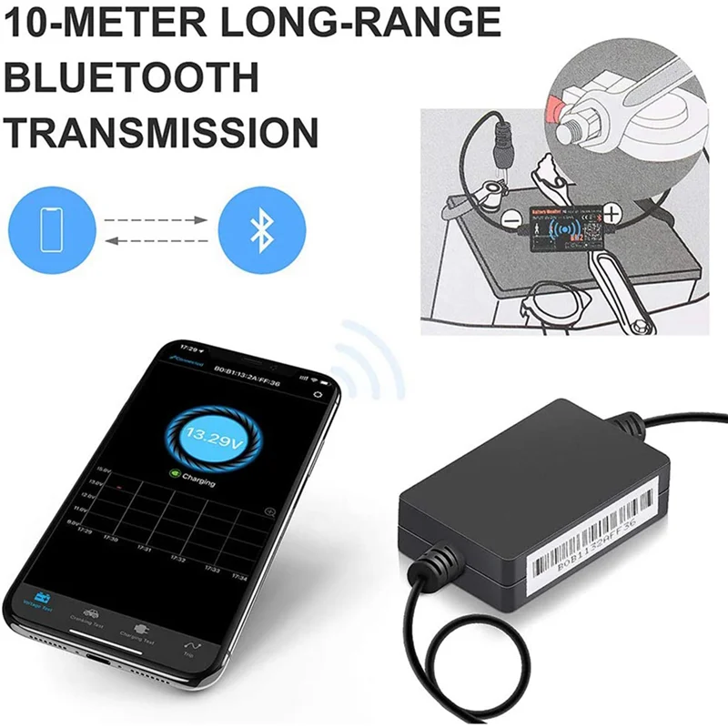 

2X Bluetooth BM2 12V Battery Monitor Car Battery Analyzer Test Battery Diagnostic Tool For Android IOS Phone