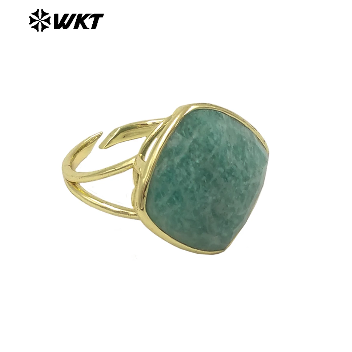 

Кольцо WT-R564 с высококачественными натуральными драгоценными камнями, позолоченное, круглой и квадратной формы, женское, подарок на день рождения, оптовая продажа ювелирных изделий