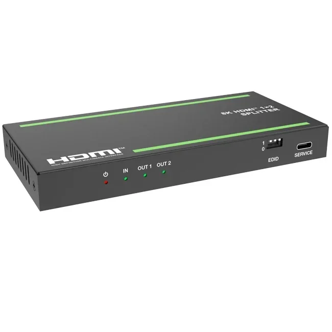 In stock 8K Ultra HD Video HDMI Splitter 1x2 1 in 2 Out  Audio Extract Supports 3D for HDTV
