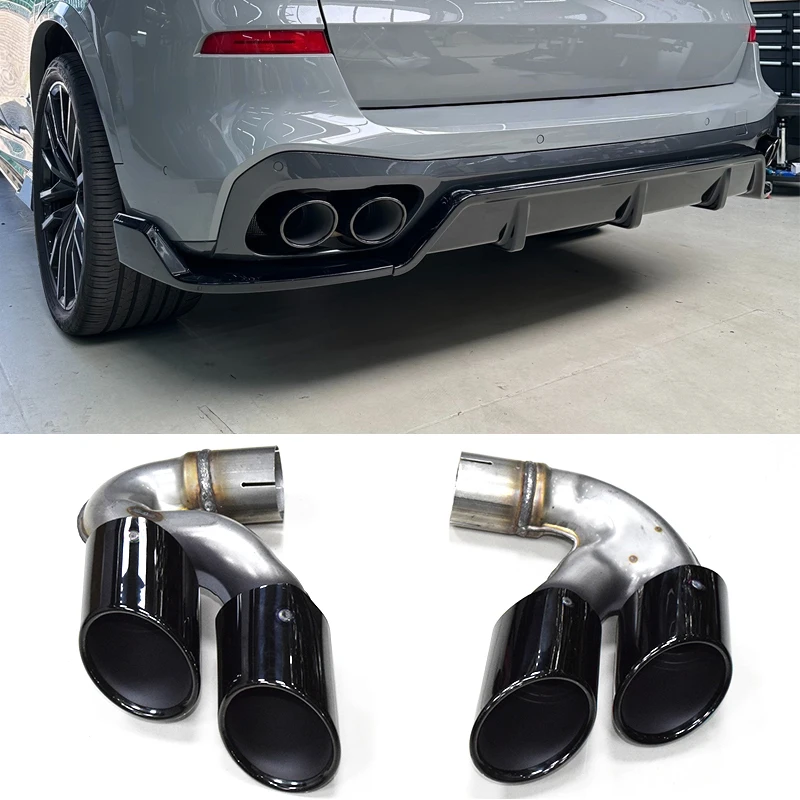 Quad Exhaust Tip For BMW G05 X6 G06 X7 G07 2019 2020 X5M Look Muffler Tip 304 Stainless Steel Car Exhaust Pipe Tailpipe Nozzle