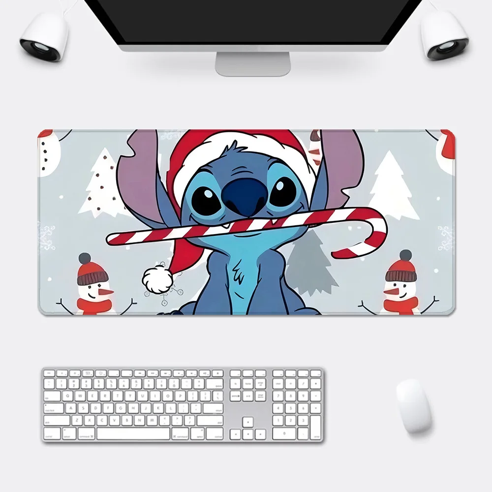 Christmas Disneies Stitch Mousepad HD Printing Computer Gamers Locking Edge Non-slip Mouse Pad XXL90x40cm Keyboard PC Desk Pad