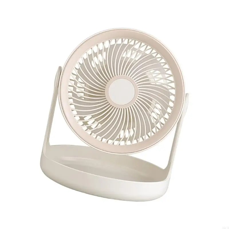M6CB Light Weight Portable Desk Fan With Storage Base 3 Adjustable Speeds Cooling Fan