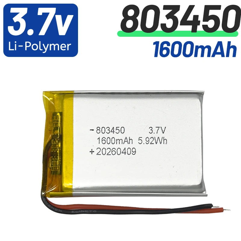 

2-20PCS 803450 3.7V 1500mAh Polymer Lithium Lipo Rechargeable Battery for PS4,Cameras, GPS, Bluetooth Speakers 3.7V batteries