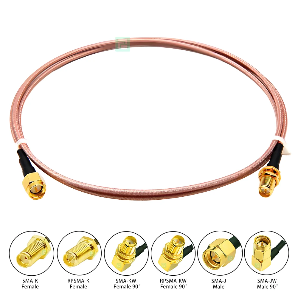 2Pcs/lot SMA To SMA Male/Female RG316 cable assembly Jumper Pigtail SMA plug Crimp FPV RG316 Cable 50ohms SMA-JJ