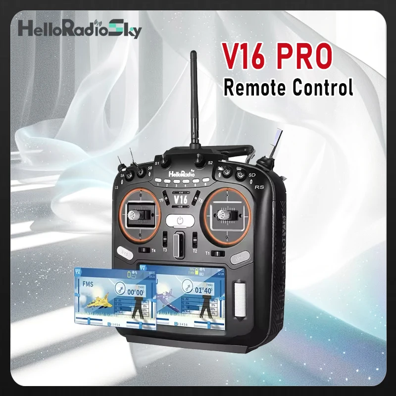 

HelloRadio V16 PRO Передатчик ELRS Дроссельная заслонка Пульт дистанционного управления Поддержка EDGETX OPENTX Высокочастотная головка Сенсорный экран