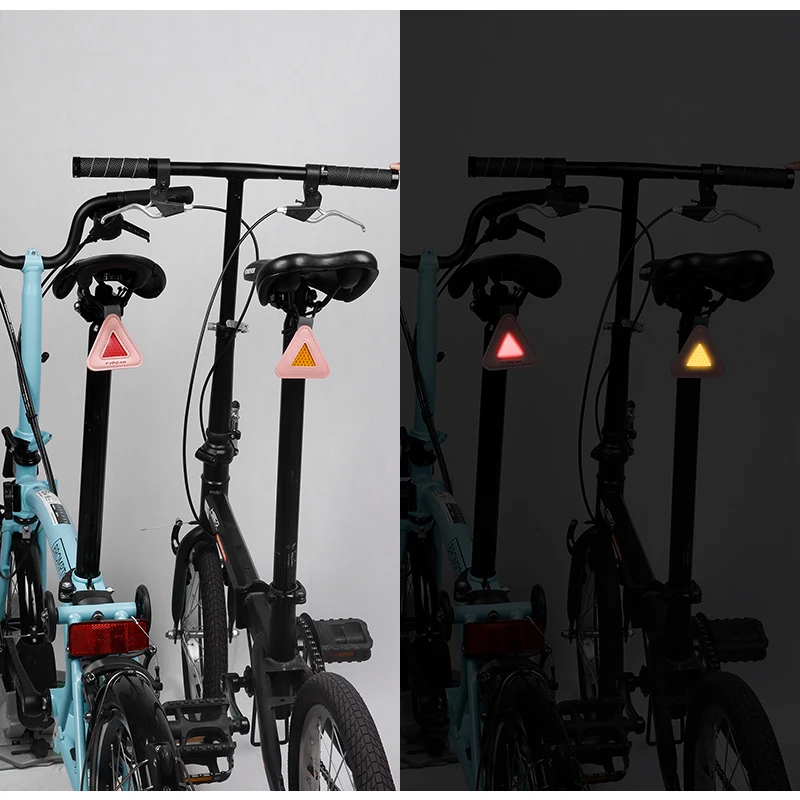 Reflektor Peringatan Sepeda Berkendara Malam Hari Liontin Segitiga Peringatan Kecerahan Tinggi Mudah Dipasang Tahan Air untuk Perjalanan Luar Ruangan