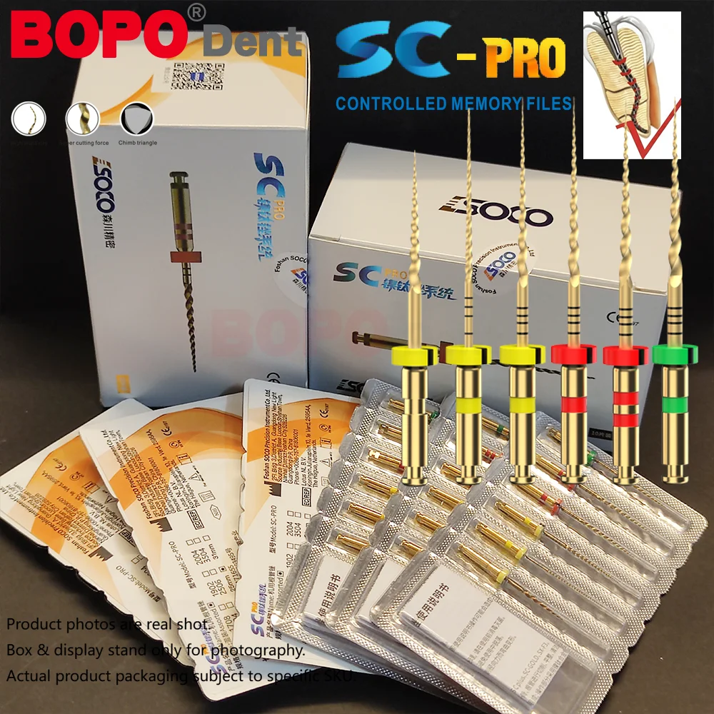 COXO SOCO SC PRO Dental Root Canal File Heat-Activated Rotary Nitinol Tooth Pulp Files 25MM Thermally Activated Nickel-Titanium