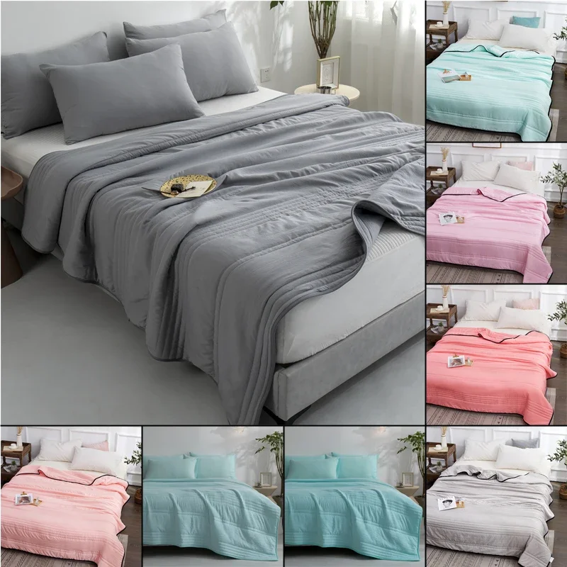 Skin Friendly Washed Quilt Thin Wadding Blanket Comforter Washable Summer Quilt Fiber Summer Cooling Air Conditioning Blanket