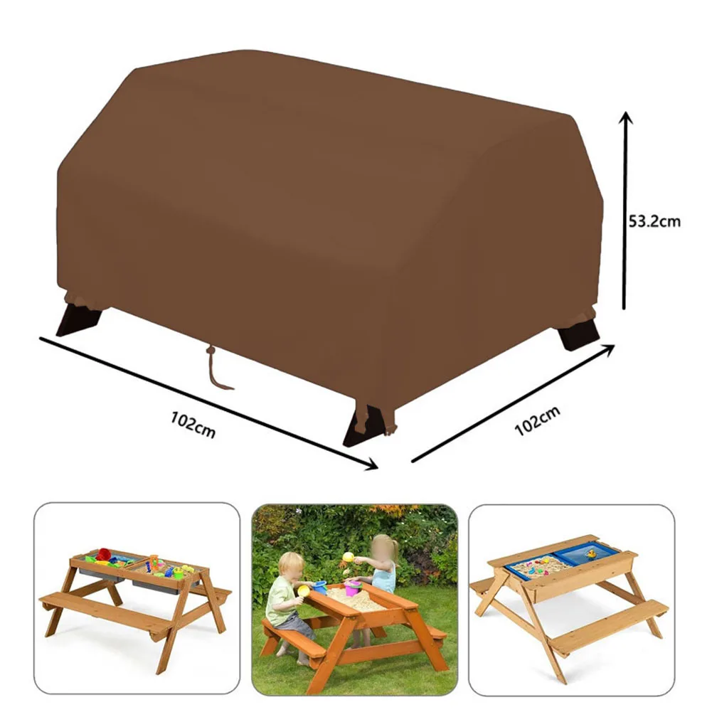 Waterproof Kids Picnic Table Cover For 3-in-1 Sand & Water Activity Table 102*102*53.2cm Picnic Table Cover Garden Supplies