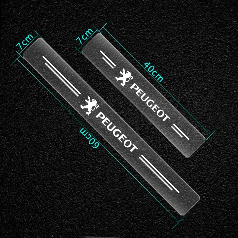 Car Threshold Protector Transparent Decorative Badge Sticker For Peugeot 406 408 508 206 307 308 3008 207 208 407 2008 5008 107