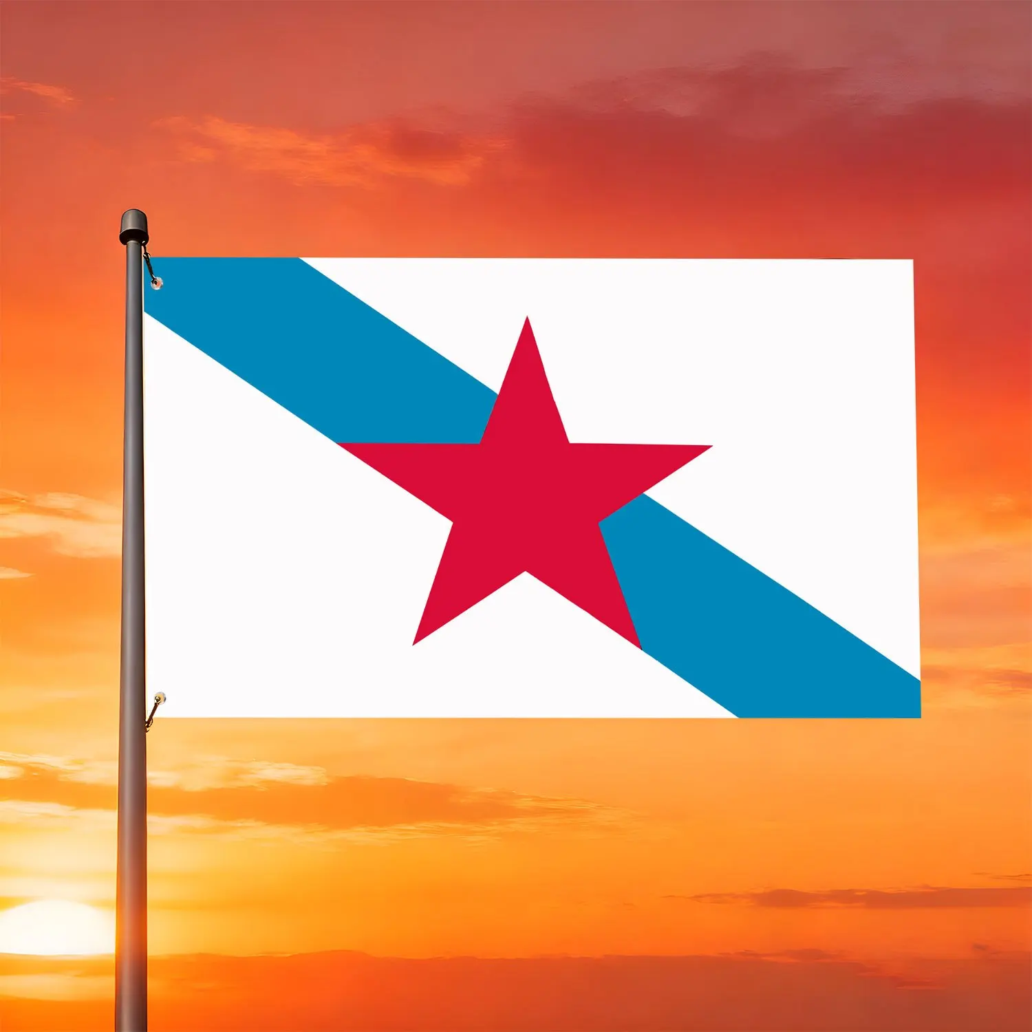 1pc Flag of Galicia Made of 100% Polyester, with 2 Grommets, Ideal for Outdoor Garden Yard Home Decor for 4 Seasons Daily Decor