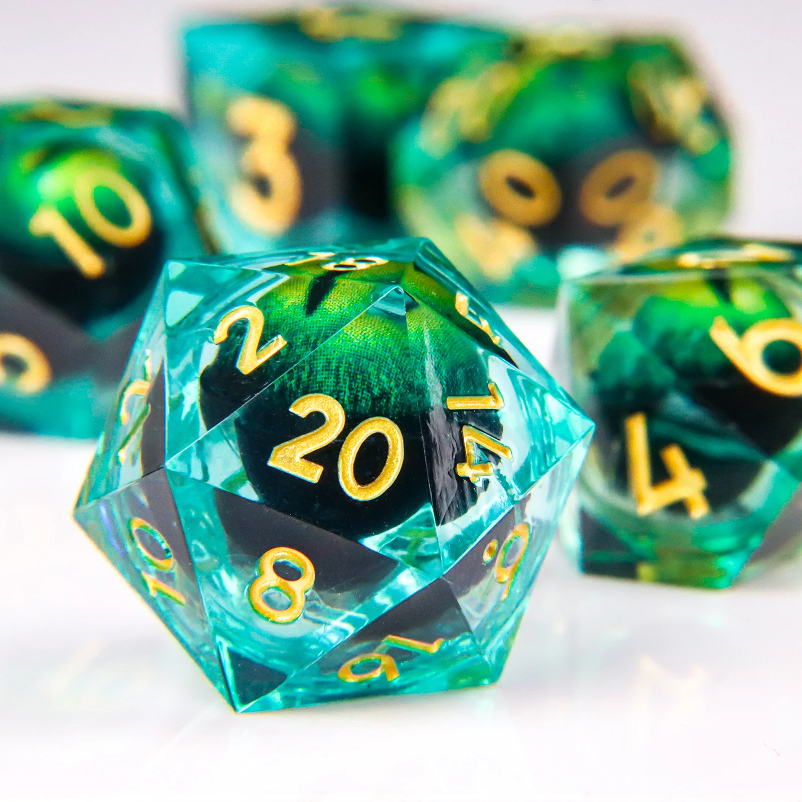 Dragon Eye Dice Set Liquid Core Dice For Dungeons and Dragons Set Digital Dice D&D Board Games Dice For DND