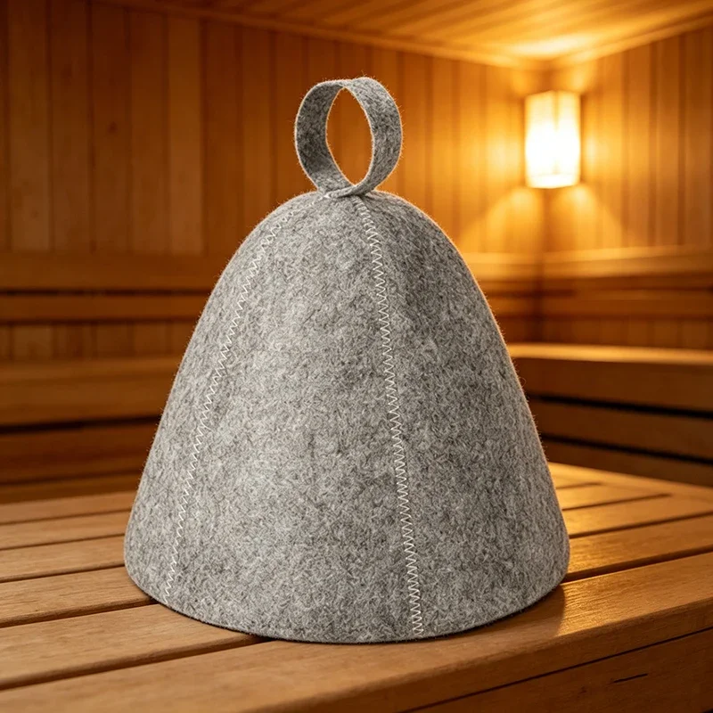 Sauna Hats Thicken Wool Felt Shower Cap Hair Turban Quickly Towel Drying Hats Felt Sauna Hat Men Dry Sauna Cap for Man XYM005