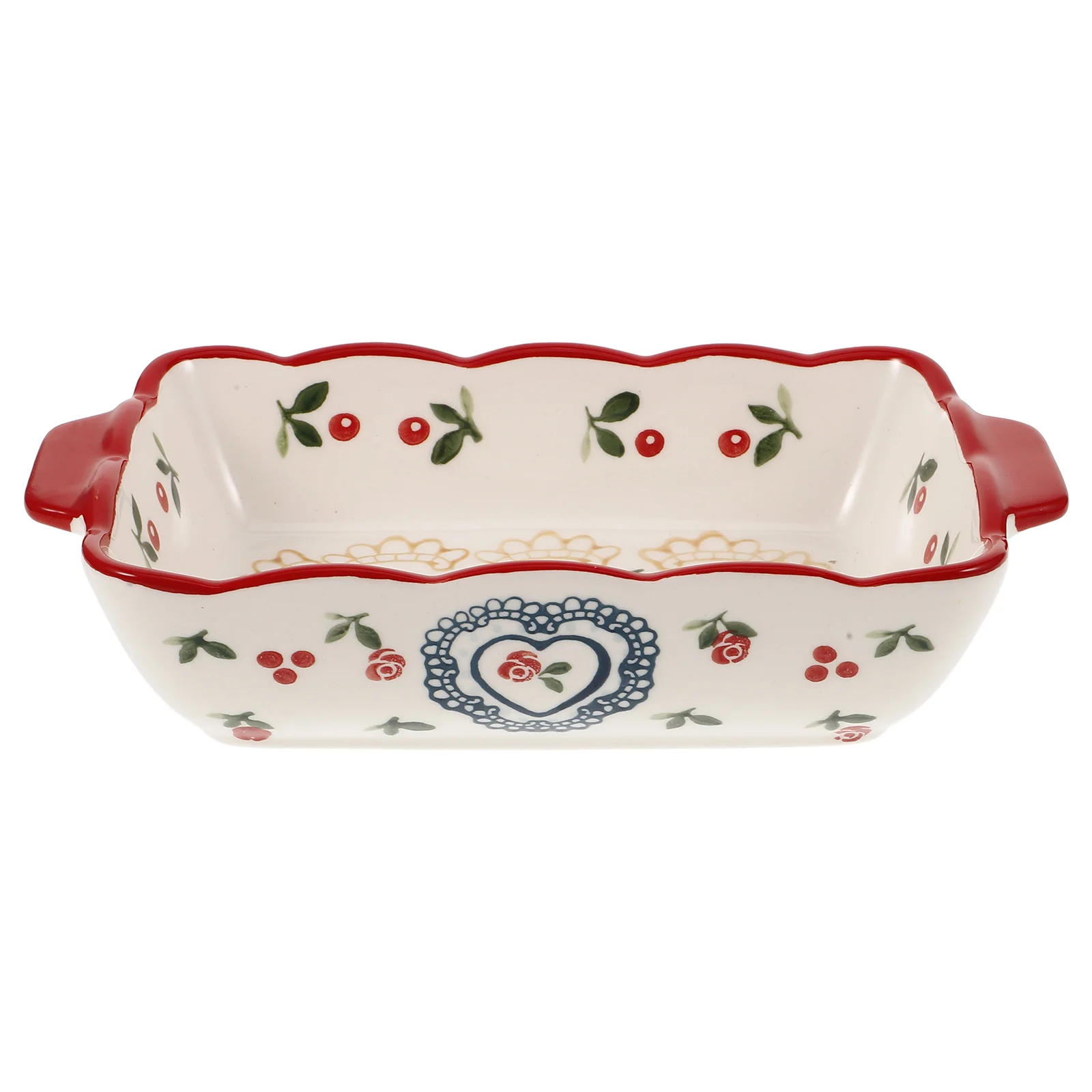 

Rectangular Baking Dish Ceramic 9x13 Deep Pie Pan with Side Handles for Lasagna Cheesecake Roast Vegetables Oven Tray