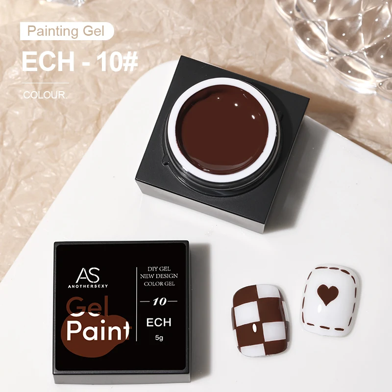 AS Sliver Metal Effect Line Flower Drawing Gel Soak Off Transparente Farben 5g Painting Gel Polish UV Nail Art Gel Lack