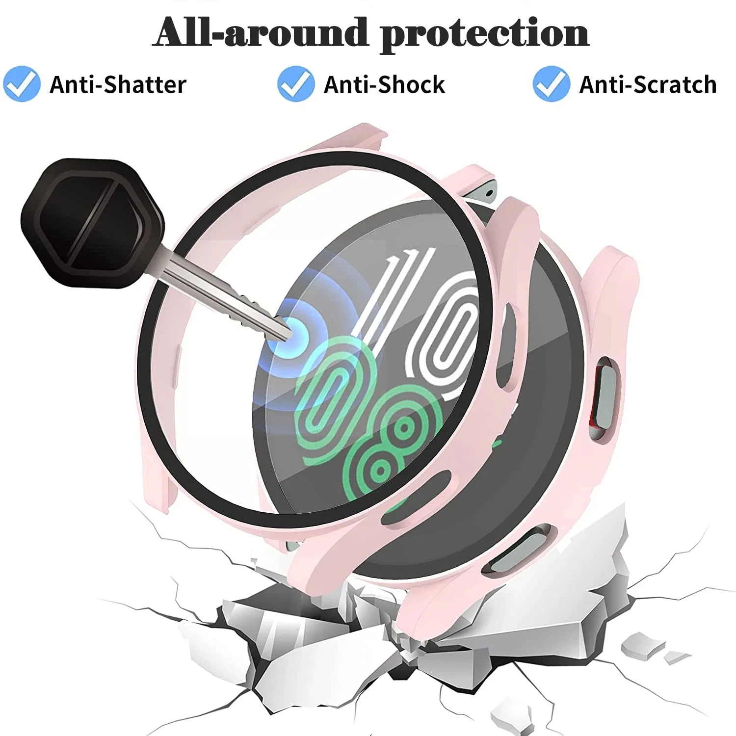 الزجاج المقسى غطاء ل سامسونج غالاكسي ساعة 5 حالة 40 مللي متر 44 مللي متر حامي الشاشة الوفير قذيفة جميع التغطية ل غالاكسي Watch4