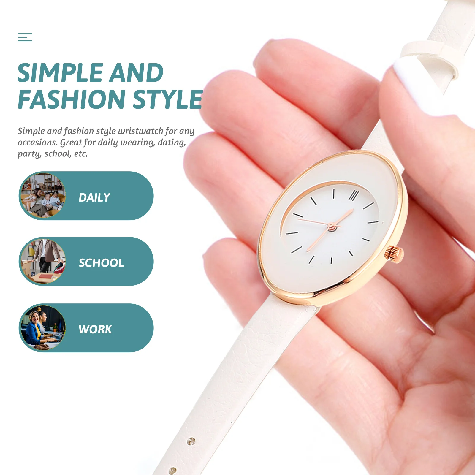 

Quartz Watches Women Trendy for Ladies Wrist Wristwatch Microfiber Uk Miss