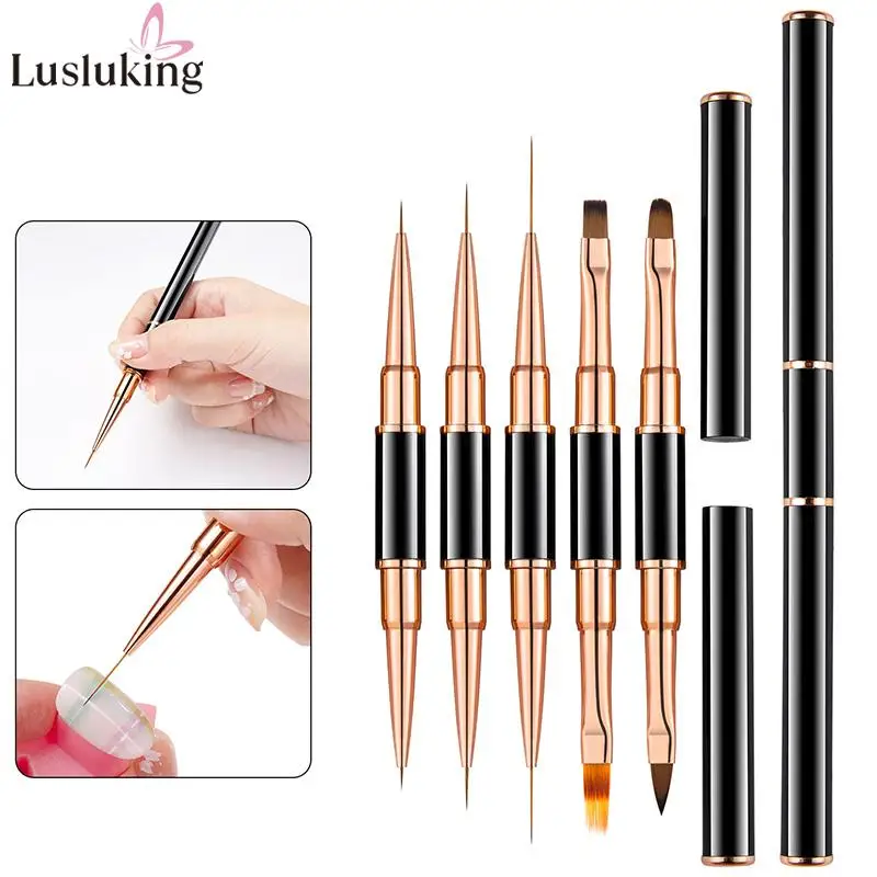 Double Head Nail Art Liner Painting Brush Thin Stripe Line Drawing Pen DIY UV Gel  Phototherapy Pen Manicure Accessories Tool