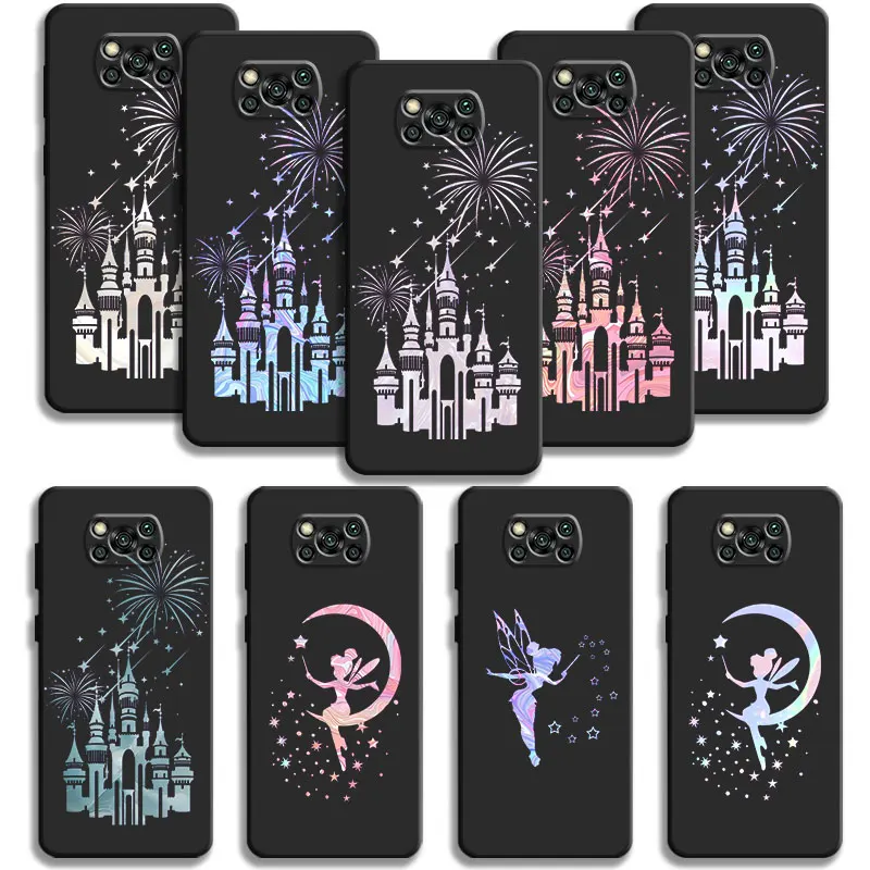 Phone Case For Xiaomi Poco X3 NFC F5 Mi 11T for Huawei P30 P40 for Honor X8a X8 90 for Pixel 7 Pro Disney Princess Castle Fairy