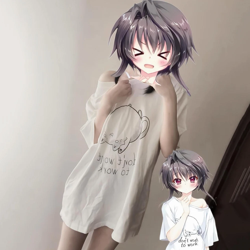 

Аниме 9. Девять Юкиро Юihana Yukino ‌ Юки Ноа Косплэй футболка костюм кошка узор топ с короткими рукавами летняя рубашка одежда