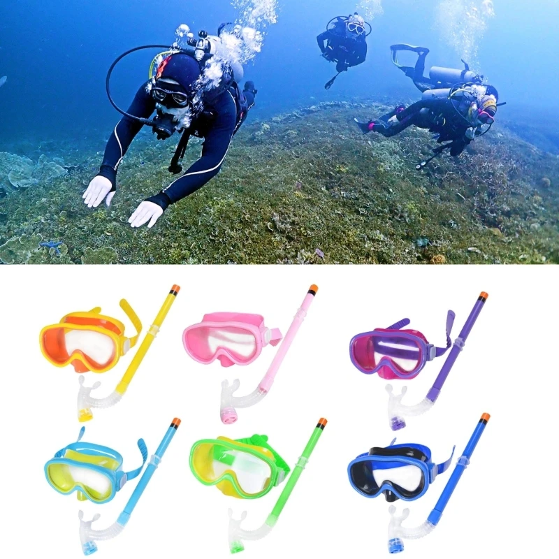 Children Kid Snorkel Set Junior Snorkeling Gear Scubas Diving Snorkel Equipment Anti-Fog Snorkel Masks Impact Resistant