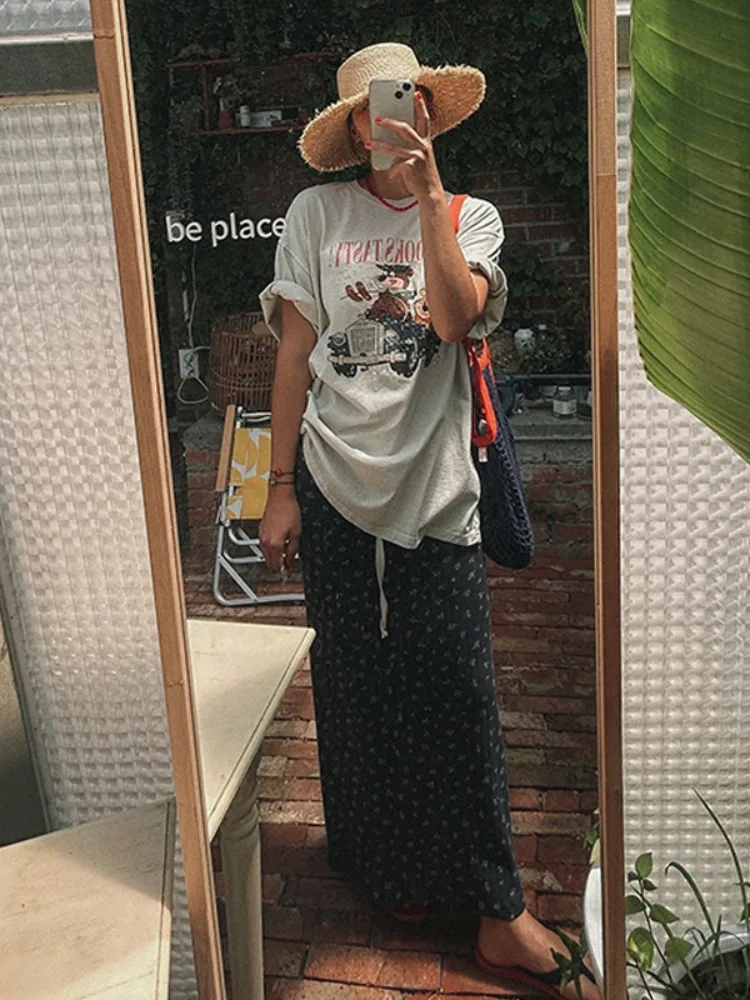 Gonna lunga floreale retrò con Dstring Dongda Gate Autunno New Sle Faionable Maglione da donna Primavera Autunno Inverno