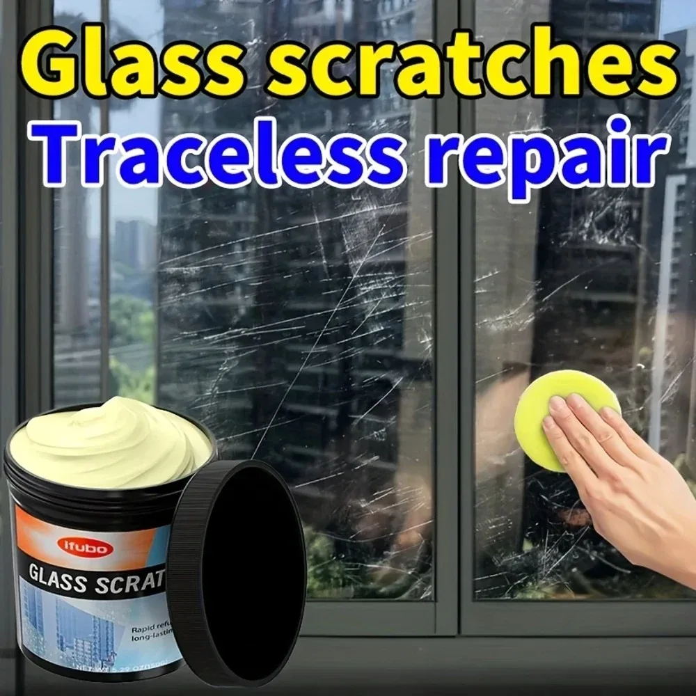 معجون إصلاح جديد للخدوش الصغيرة على النوافذ والزجاج - يعيد وتلميع خدوش زجاج السيارة، ويزيل العيوب من #1