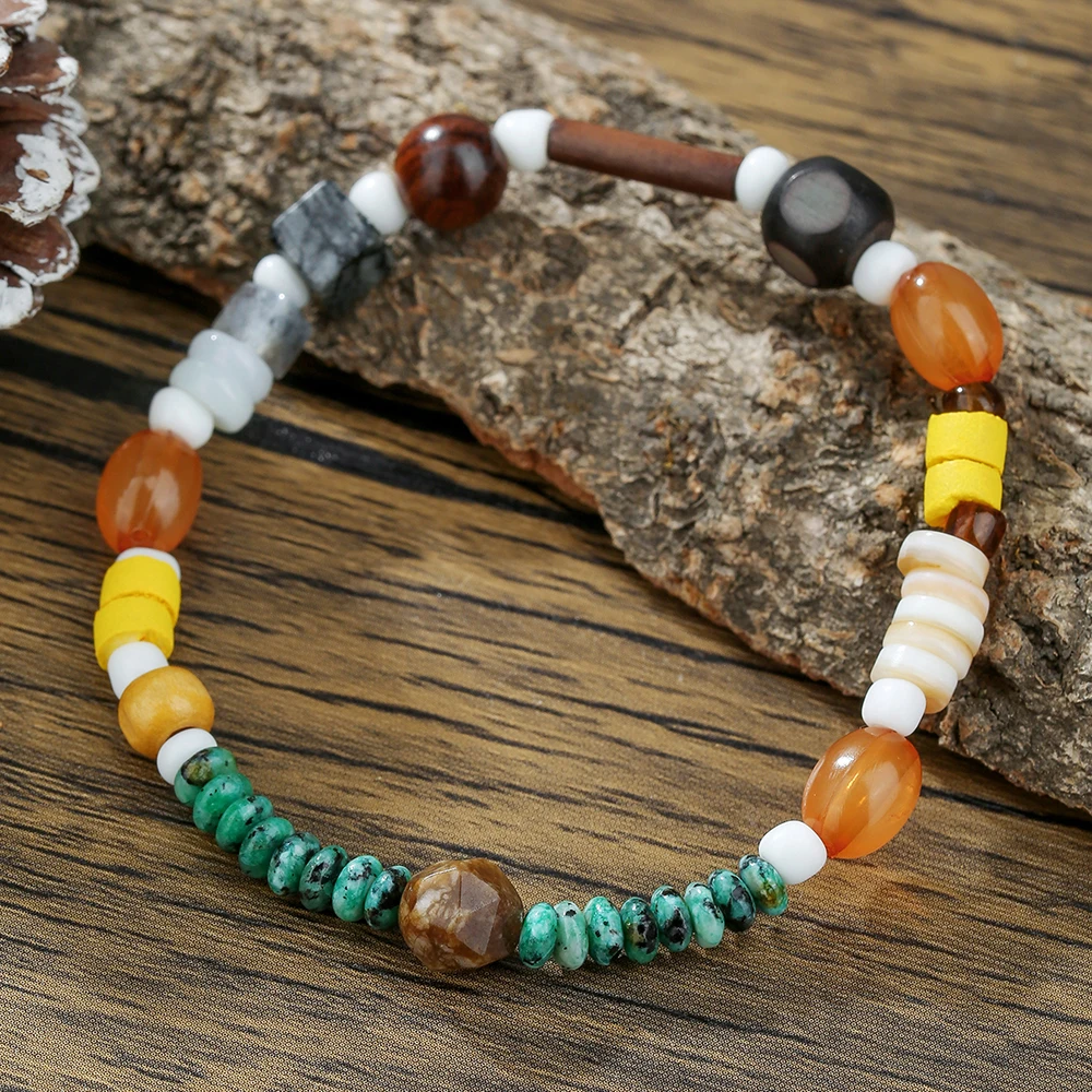 

NADEEM Ethnic Nature Stone Shell Beaded Strand Bracelets for Men Bohemian Colorful Charm Bracelets Jewelry Party Gifts Wholesale
