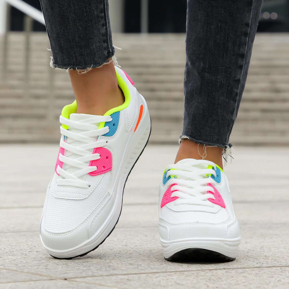 Women Sneakers Shoes Fashion WomenVulcanizedShoes High Quality Flats Shoes WomenWalking Blatform Plus Size 43 Zapatillas Mujer