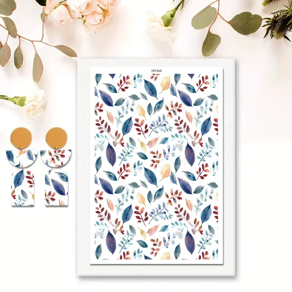 Soft Pottery Special Watercolor Flower Transfer Paper Idyllic DIY Earrings Jewelry Coloring Color Sticker Polymer Clay Tools