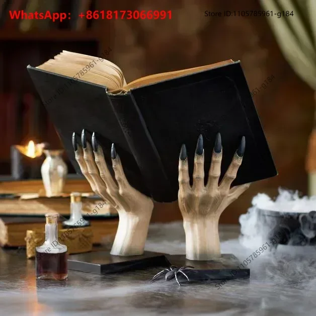 Witch Hand Book Stand Halloween Resin Witch Hand Bookshelf Ornament