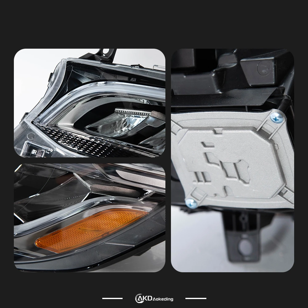 2 قطعة AKD أضواء السيارات لبنز العداء LED المصباح 2018-2023 فئة رئيس مصباح Drl العارض عدسة السيارات