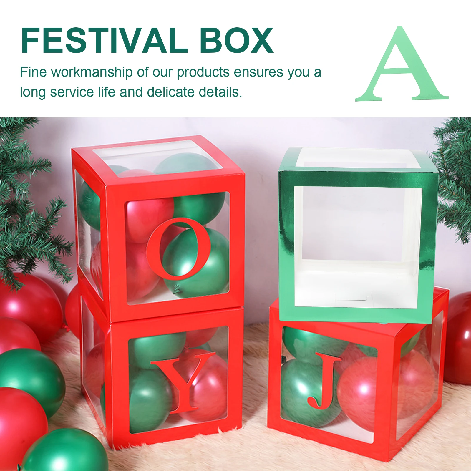 

1Set Balloon Box Xmas Balloon Boxes Transparent Display Boxes for Xmas Party Supplies Festival Decoration Visible Box