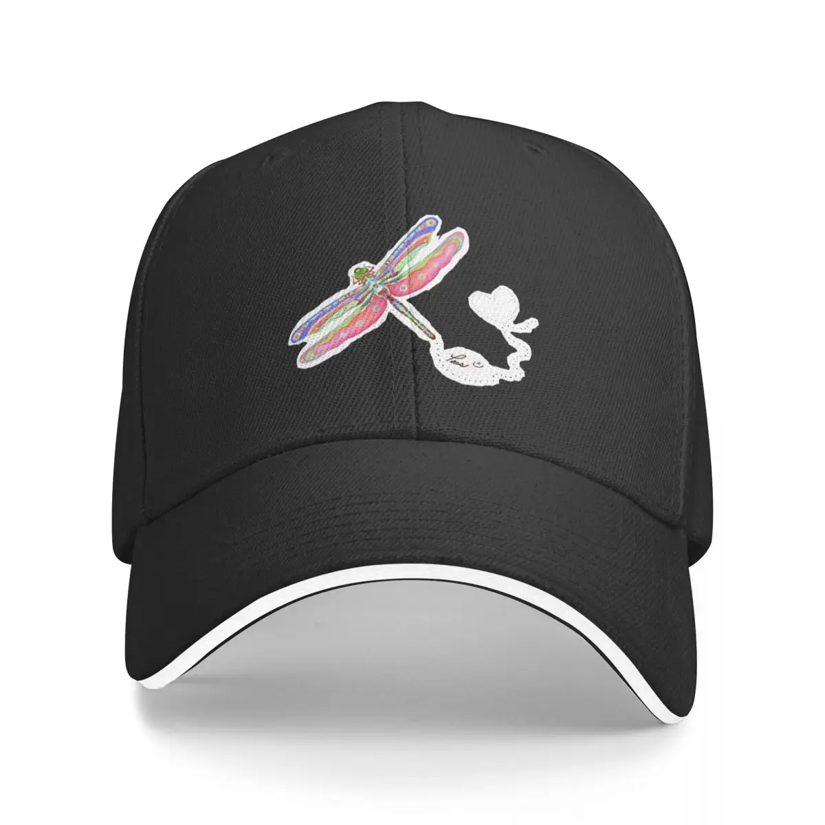 Colorful illustration Dragonfly maid by Pascale Breton Baseball Cap Hip Hop Hat Man Luxury summer hat Luxury Woman Men's