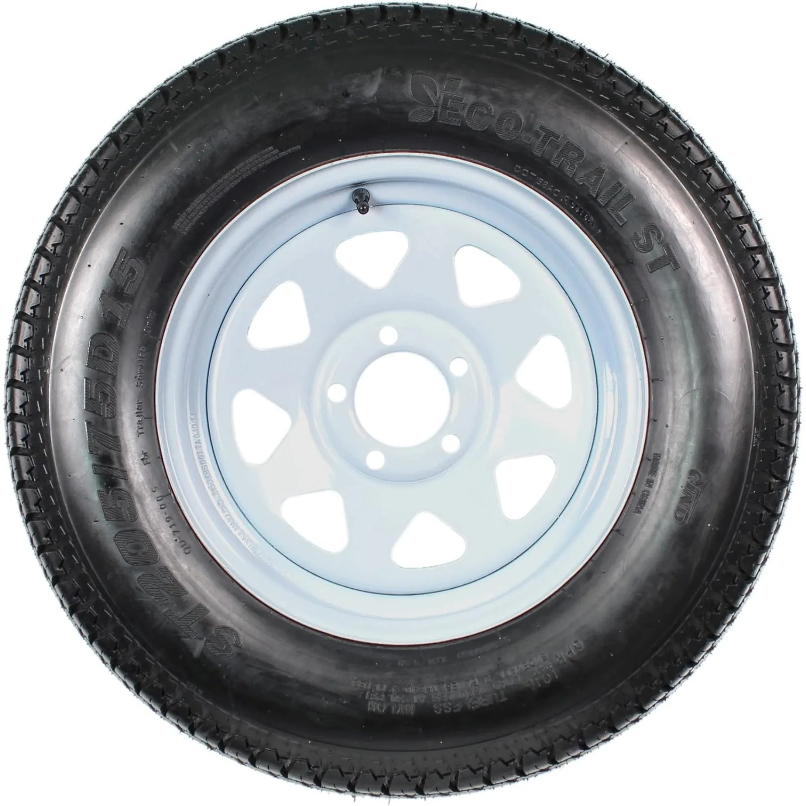 US  2-Pack Trailer Tire On Rim ST205/75D15 F78 205/75 Load Range C 5 Lug White Spoke Wheel - 2 Year Warranty w/Free Roadside