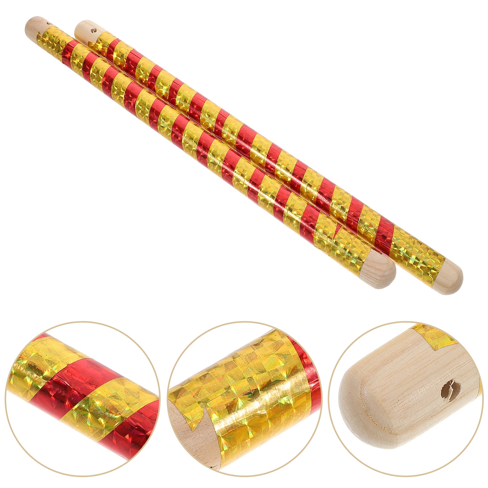 

2Pcs Drumsticks Wooden Chinese Colorful for Kids Adults Beginners Practice Session Dandiya Drumming